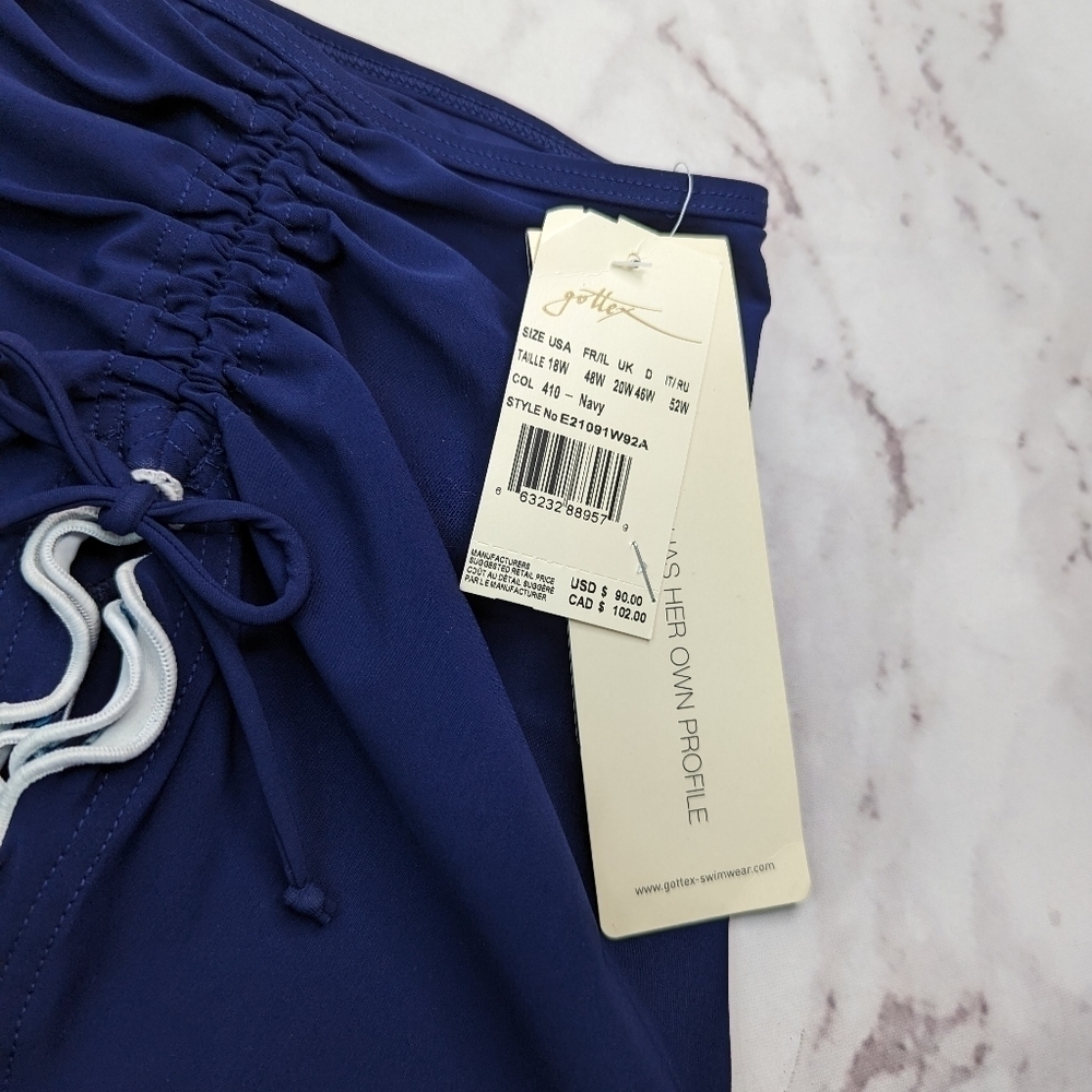Profile By Gottex Swim Skirt Womens 18 W 2X Blue Bottom Synch Bathing Suit - Picture 10 of 13